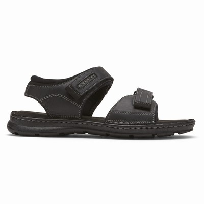 Sandálias Rockport Darwyn Quarter-Strap Homem Pretas PT-08217